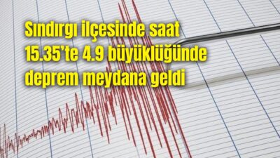 AFAD’dan yapılan açıklamada, merkez üssü Balıkesir’in Sındırgı ilçesinde saat 15.35’te