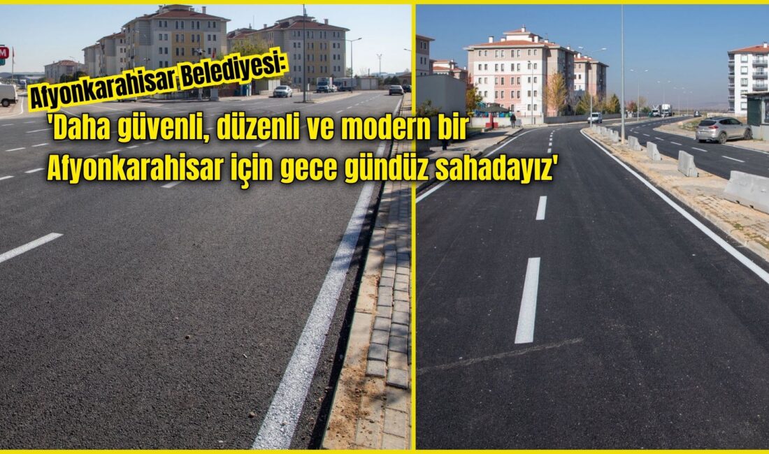 Afyonkarahisar Belediyesi, kent merkezi Uydukent civarlarında asfalt yenileme ve yol
