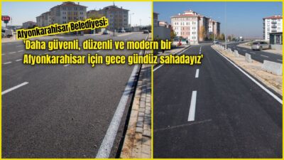 Afyonkarahisar Belediyesi, kent merkezi Uydukent civarlarında asfalt yenileme ve yol