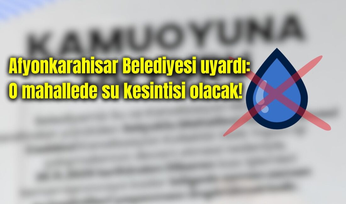 Afyonkarahisar Belediyesi Su ve Kanalizasyon Müdürlüğü tarafından yürütülen Selçuklu Mahallesi