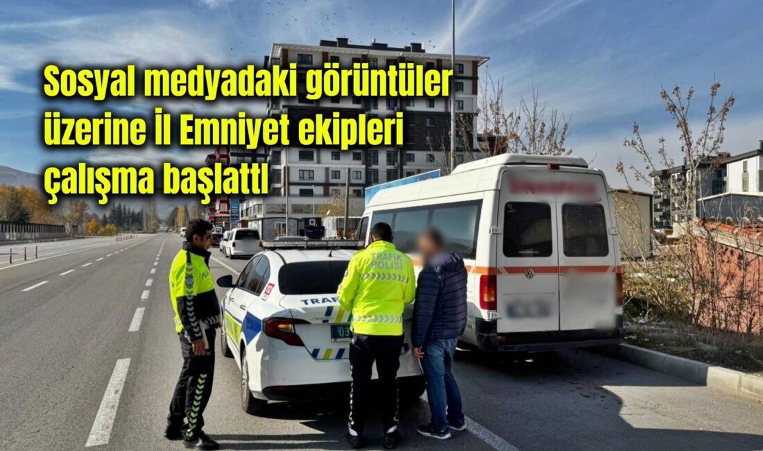 Afyonkarahisar’da bir minibüsün yaya kaldırımında seyir halinde olduğuna ilişkin sosyal