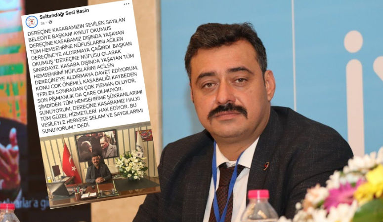 Dereçine Kasabası’nın sevilen ve sayılan Belediye Başkanı Aykut Okumuş, kasaba