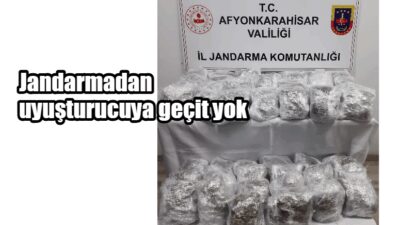 Afyonkarahisar İl Jandarma Komutanlığının uyuşturucu ile mücadeleye yönelik çalışmaları devam