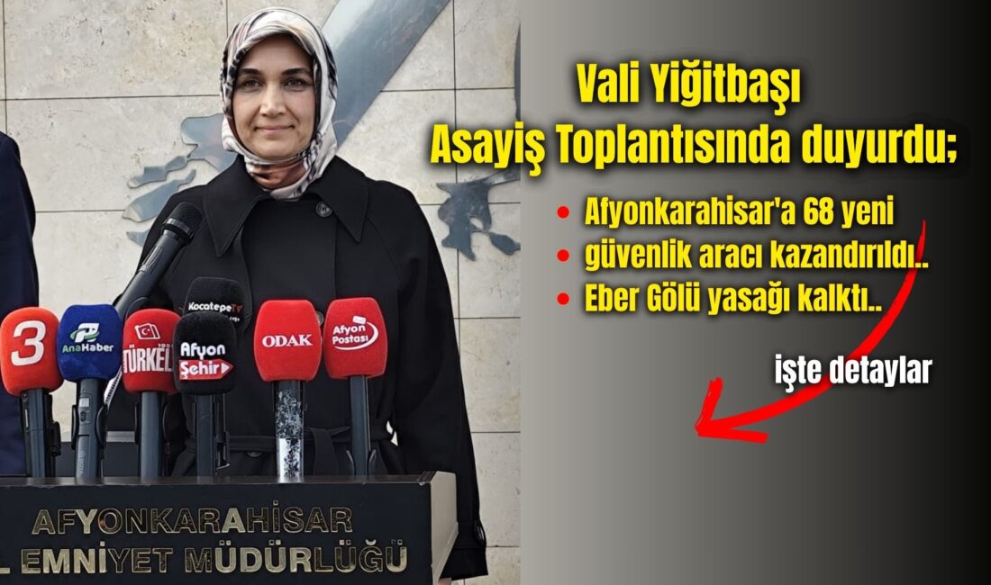 Afyonkarahisar Valisi Doç. Dr. Kübra Güran Yiğitbaşı, Asayiş Toplantısı’nı Afyonkarahisar