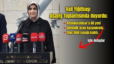 Afyonkarahisar Valisi Doç. Dr. Kübra Güran Yiğitbaşı, Asayiş Toplantısı’nı Afyonkarahisar