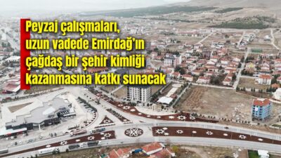 Emirdağ Belediyesi, şehir girişlerinde başlattığı kuru peyzaj çalışmalarıyla ilçeyi daha