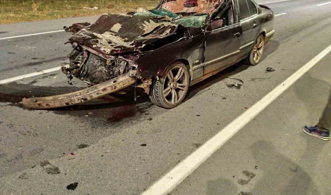 Afyonkarahisar’da kontrolden çıkarak önündeki tıra arkadan çarpan ve hurdaya dönen