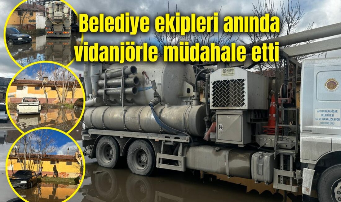 Afyonkarahisar’da etkili olan yoğun yağışın ardından sanayi bölgesinde su baskını