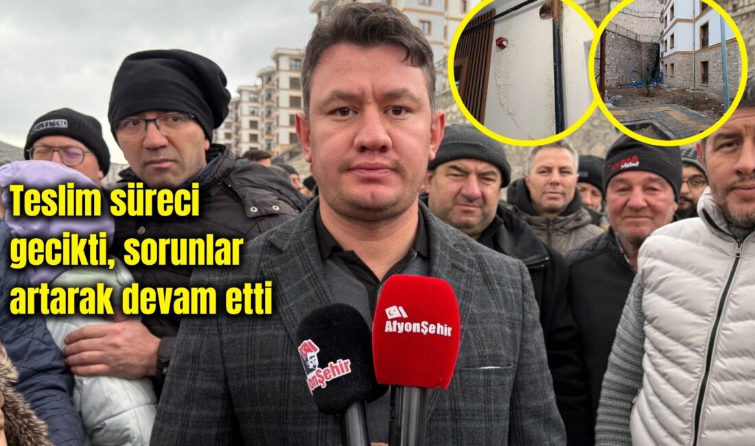 Afyonkarahisar’da Gökçe TOKİ konutlarında hak sahibi olan vatandaşlar, yaşadıkları sorunlara