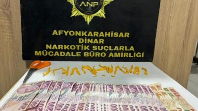 Afyonkarahisar’da polis köy evine yaptığı baskında 25 adet peçeteye emdirilmiş