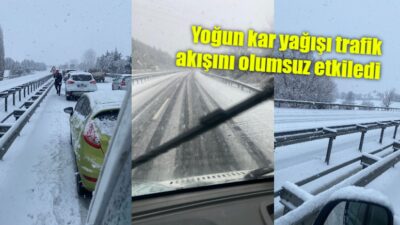 Banaz-Uşak arasında etkili olan kar yağışı nedeniyle trafikte aksamalar yaşanıyor.