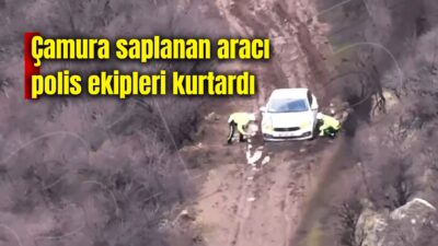 Afyonkarahisar Emniyet Müdürlüğü ekipleri, Hıdırlık Tepesi mevkiinde stabilize yolda çamura
