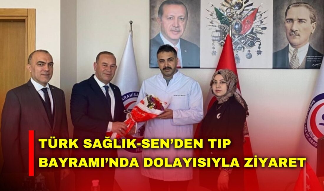 Türk Sağlık-Sen Şube Başkanı Mehmet Ali Öztürk ve beraberindeki başkan