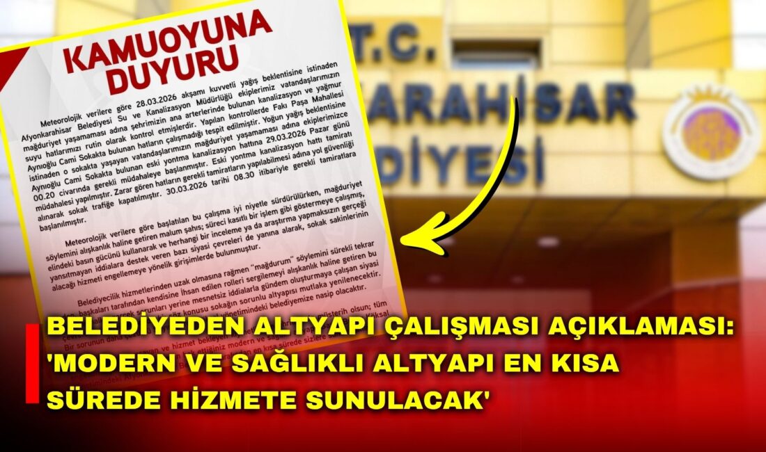 Afyonkarahisar Belediyesi, şehirde etkili olması beklenen kuvvetli yağışlar öncesinde yürütülen