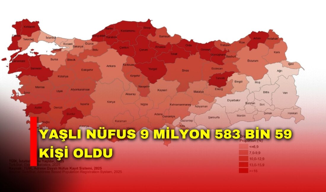 Türkiye İstatistik Kurumu (TÜİK), 2025 yılı İstatistiklerle Yaşlılar verisi paylaştı.