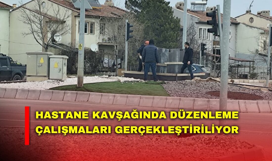 Afyonkarahisar Belediyesi Park ve Bahçeler Müdürlüğü ekipleri, Devlet Hastanesi önünden