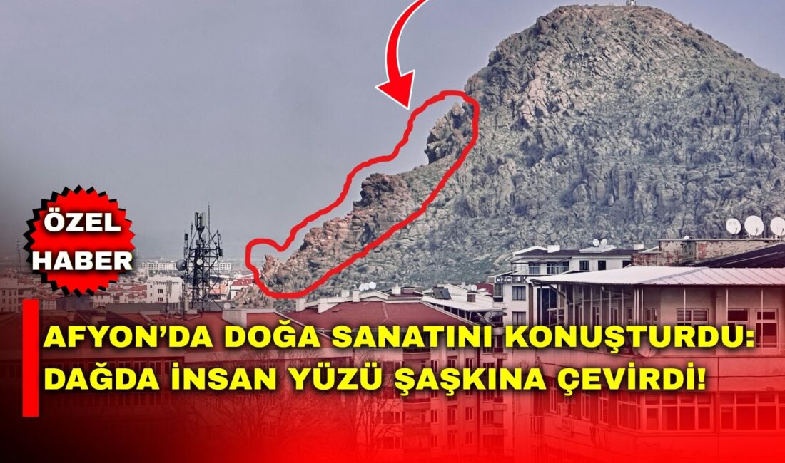 Afyonkarahisar’da çekilen bir fotoğraf, görenleri hayrete düşürdü. Kent merkezine hakim