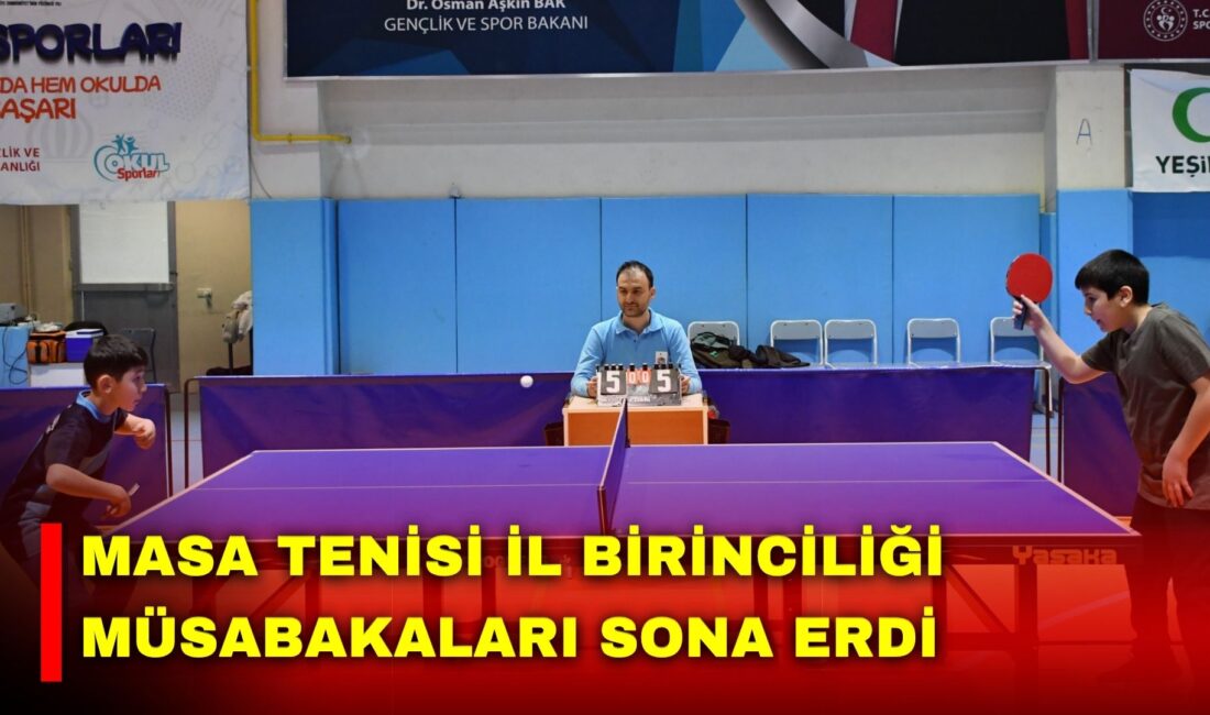 Afyonkarahisar’da düzenlenen Minikler, Küçükler ve Ferdi Masa Tenisi İl Birinciliği