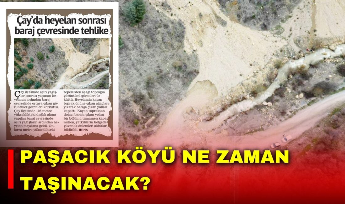 Artan yağışlarla birlikte Çay’da ortaya çıkan heyelan görüntüleri sürekli olarak