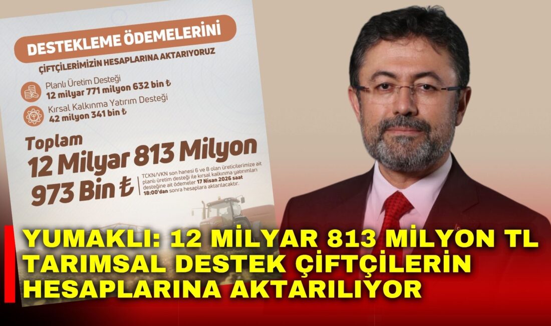Tarım ve Orman Bakanı İbrahim Yumaklı, tarımsal destek ödemelerine ilişkin