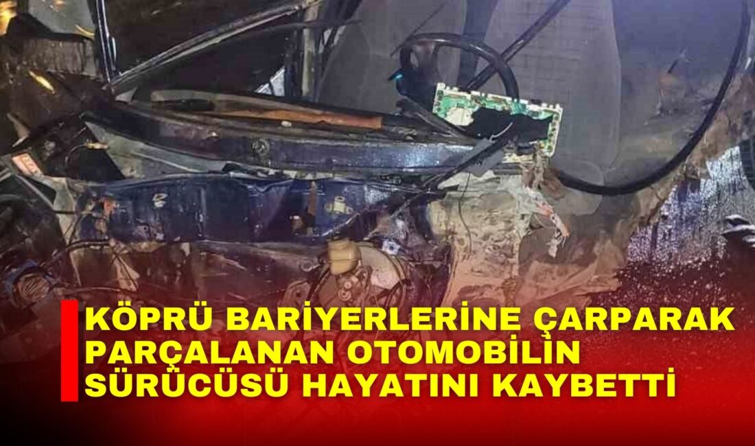 Köprü bariyerlerine çarparak parçalanan otomobilin sürücüsü hayatını kaybetti Afyonkarahisar’da kontrolden çıkarak köprü bariyerlerini ok gibi saplanarak parçalanan otomobilde