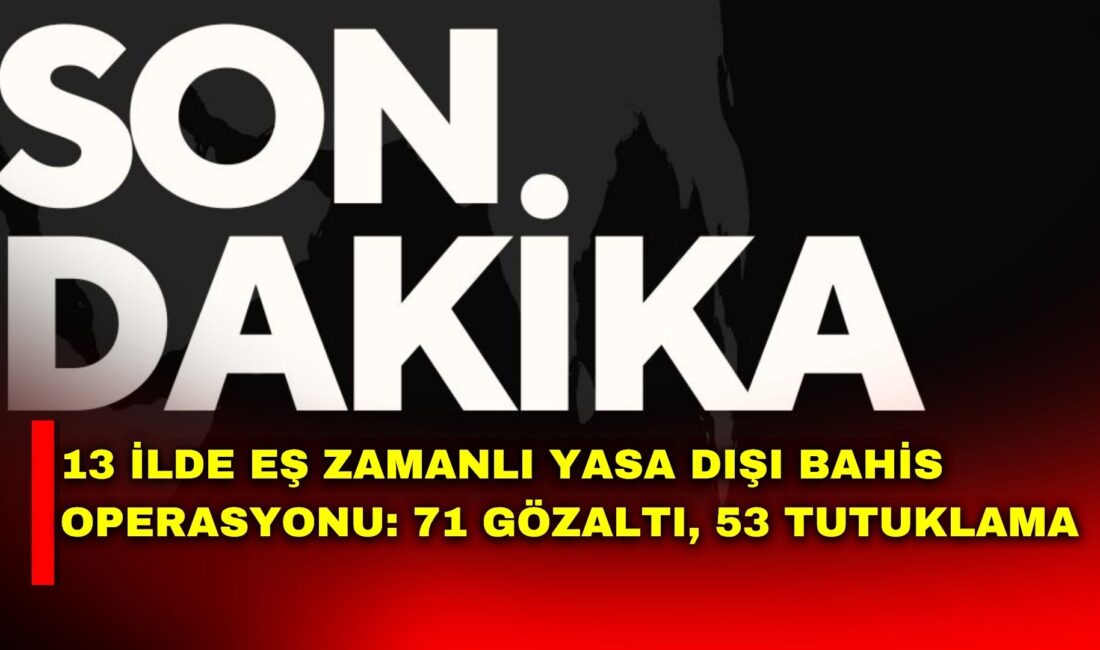 Sakarya merkezli 13 ilde düzenlenen yasa dışı bahis operasyonunda polis