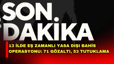 Sakarya merkezli 13 ilde düzenlenen yasa dışı bahis operasyonunda polis