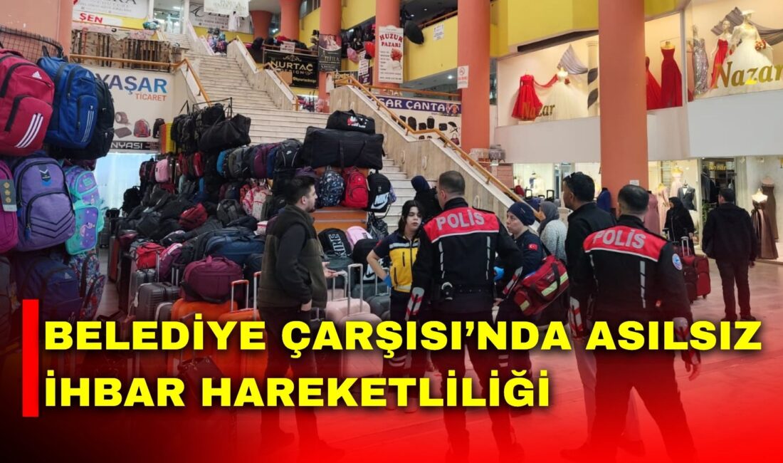 Afyonkarahisar’da Belediye Çarşısı’nda yapıldığı iddia edilen yangın ihbarı üzerine çok