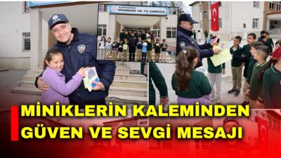 Afyonkarahisar’da ilkokul öğrencileri, okulda görev yapan polis memurlarına yazdıkları mektuplarla