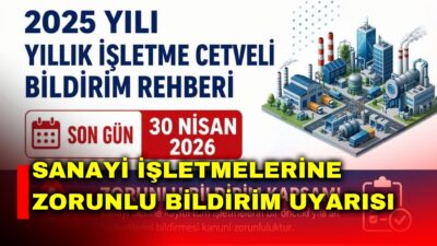 Sanayi ve Teknoloji Bakanlığı, sanayi siciline kayıtlı işletmelere yönelik 2025