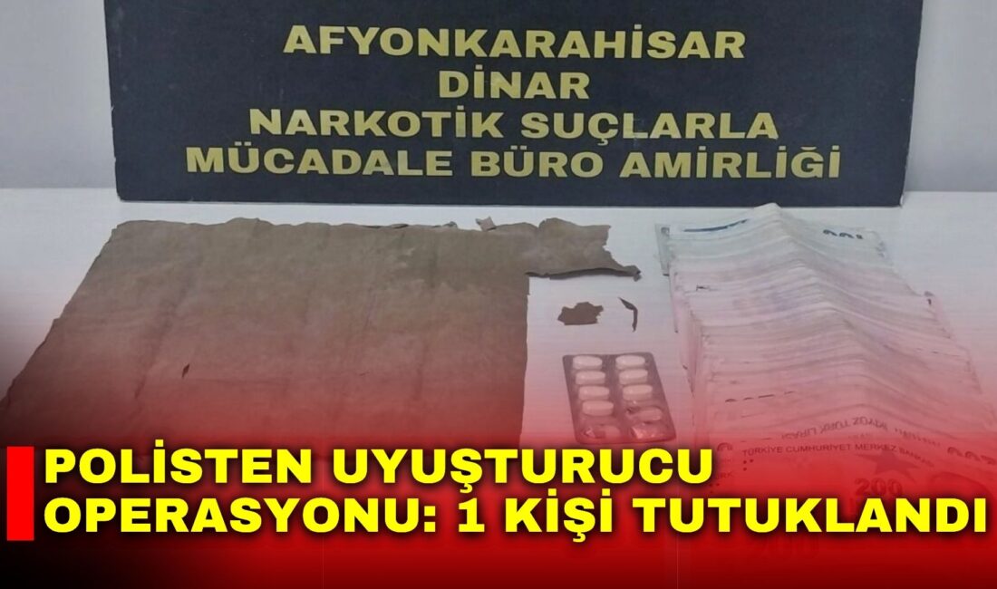 Afyonkarahisar’da polis tarafından bir eve yapılan baskında uyuşturucu maddeler ile
