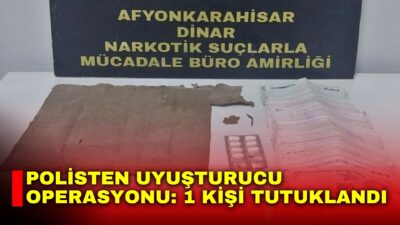 Afyonkarahisar’da polis tarafından bir eve yapılan baskında uyuşturucu maddeler ile