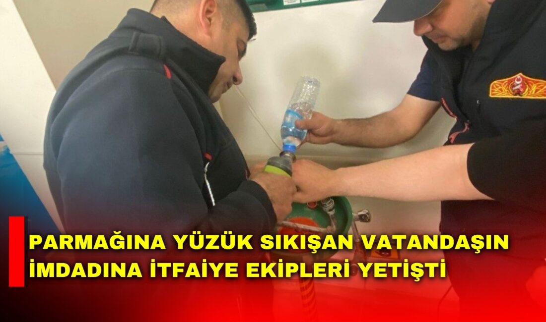 Afyonkarahisar’da parmağına yüzük sıkışan bir vatandaşın imdadına itfaiye ekipleri yetişirken,