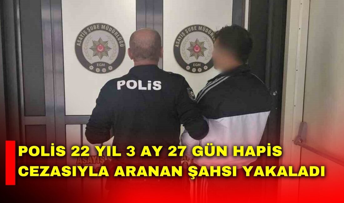 Polis 22 yıl 3 ay 27 gün hapis cezasıyla aranan şahsı yakaladı Afyonkarahisar’da 3 farklı dosyadan toplam 22 yıl 3 ay 27
