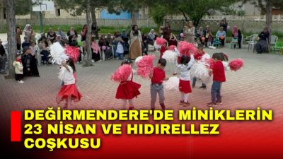 Afyonkarahisar’ın Değirmendere Köyü İlkokulu’nda öğrenciler, 23 Nisan Ulusal Egemenlik ve