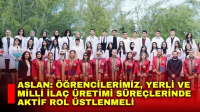 AFSÜ Eczacılık Fakültesi’nin Beyaz Önlük Giyme Töreni’nde konuşan Rektör Prof.