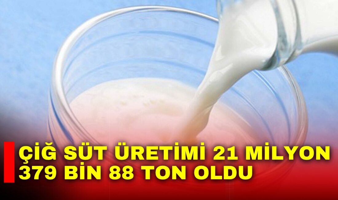 Çiğ süt üretimi 21 milyon 379 bin 88 ton oldu Türkiye İstatistik Kurumu (TÜİK), 2025 yılı Çiğ Süt Üretim İstatistikleri’ni