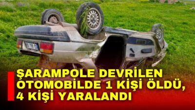 Afyonkarahisar’da kontrolden çıkarak şarampol’e devrilen otomobilde 14 yaşında bir çocuk