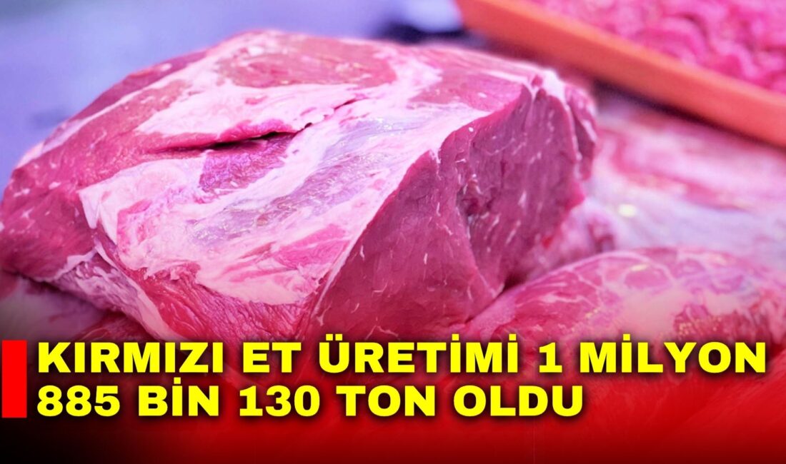 Kırmızı et üretimi 1 milyon 885 bin 130 ton oldu Türkiye İstatistik Kurumu (TÜİK), 2025 yılı Kırmızı Et Üretim İstatistikleri’ni