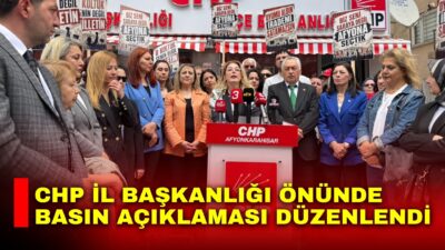 Afyonkarahisar’da CHP İl Başkanlığı önünde basın açıklaması düzenlendi. Açıklamaya CHP