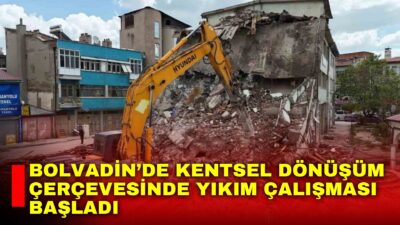 Afyonkarahisar’ın Bolvadin ilçesinde kentsel dönüşüm çerçevesinde yıkım çalışması başlatıldı.
