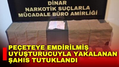 Afyonkarahisar’ın Dazkırı ilçesinde polis tarafından yapılan operasyonda 33 adet peçeteye