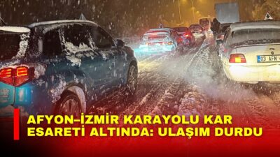 Afyon–İzmir karayolu, bölgede etkisini artıran yoğun kar yağışı ve tipi