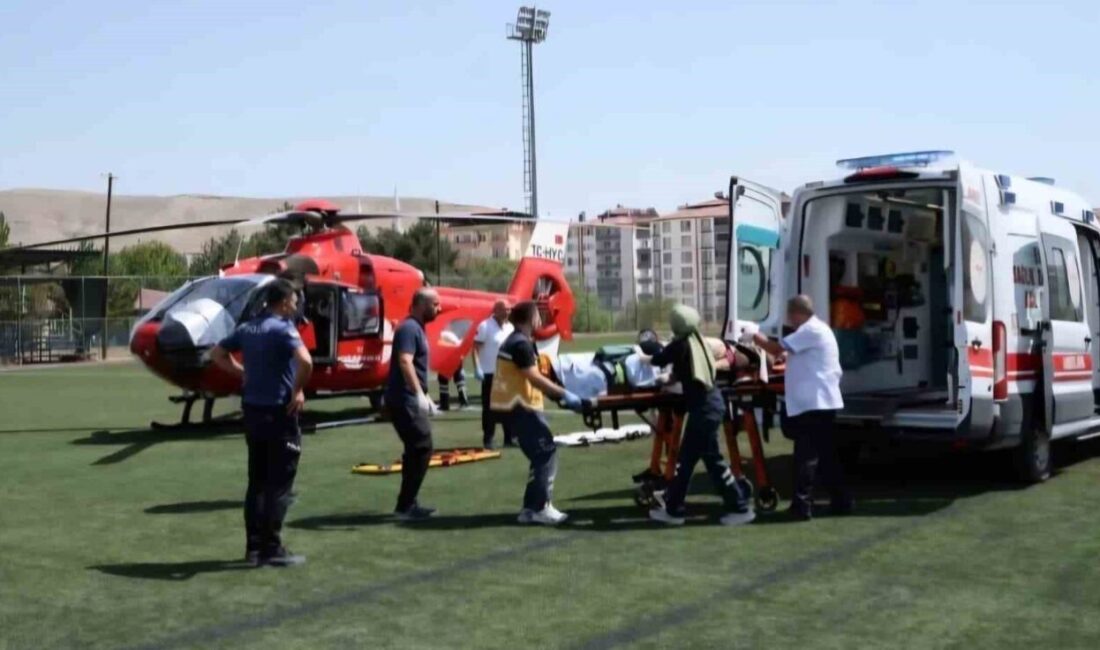 Darende’de kalbinde ritim bozukluğu olan hasta, ambulans helikopterle Turgut Özal