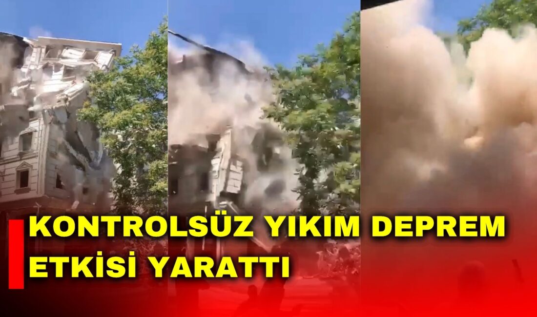 Afyonkarahisar'da yıkımı devam eden Çakmak Otel binasında göçük meydana geldi.