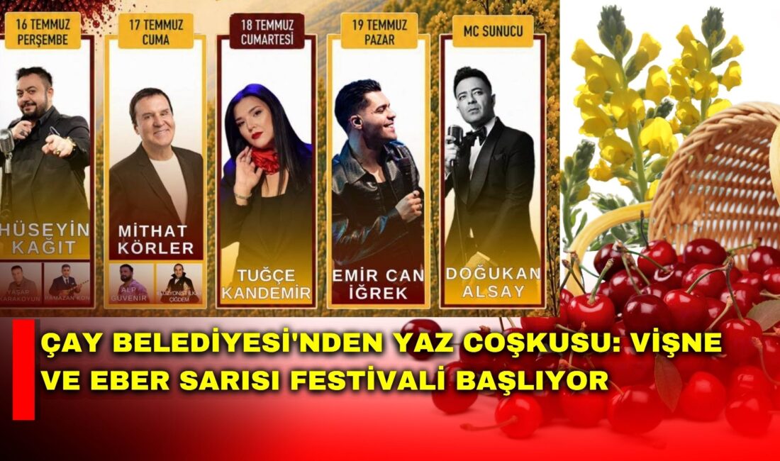 Afyonkarahisar'ın Çay ilçesinde bu yıl düzenlenecek Vişne ve Eber Sarısı