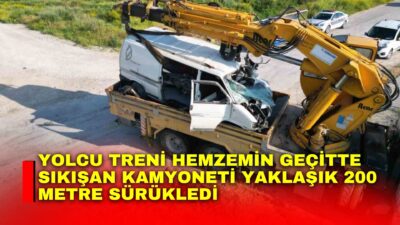 Afyonkarahisar’da geçmeye çalıştığı kontrolsüz hemzemin geçitte ki traverse tekerleği sıkıştığı