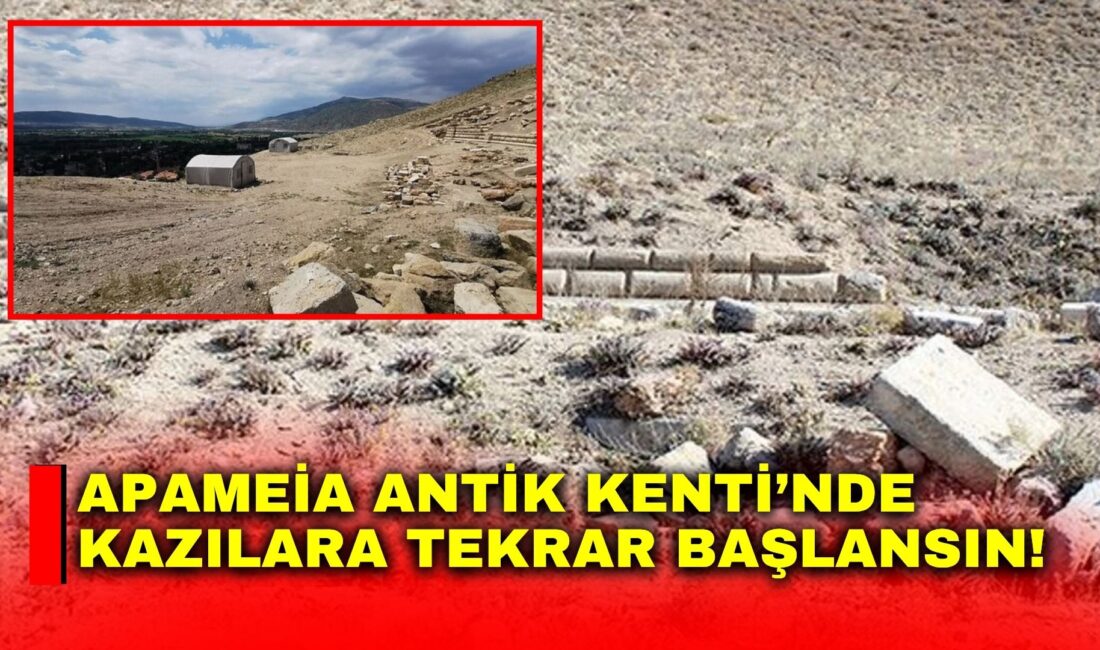Apameia Antik Kenti antik tiyatrosunda yürütülen kazı çalışmalarının tekrar başlatılması