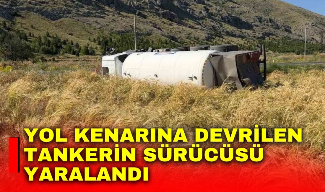 Afyonkarahisar’ın Şuhut ilçesinde kontrolden çıkarak devrilen tankerin sürücüsü yaralandı.
