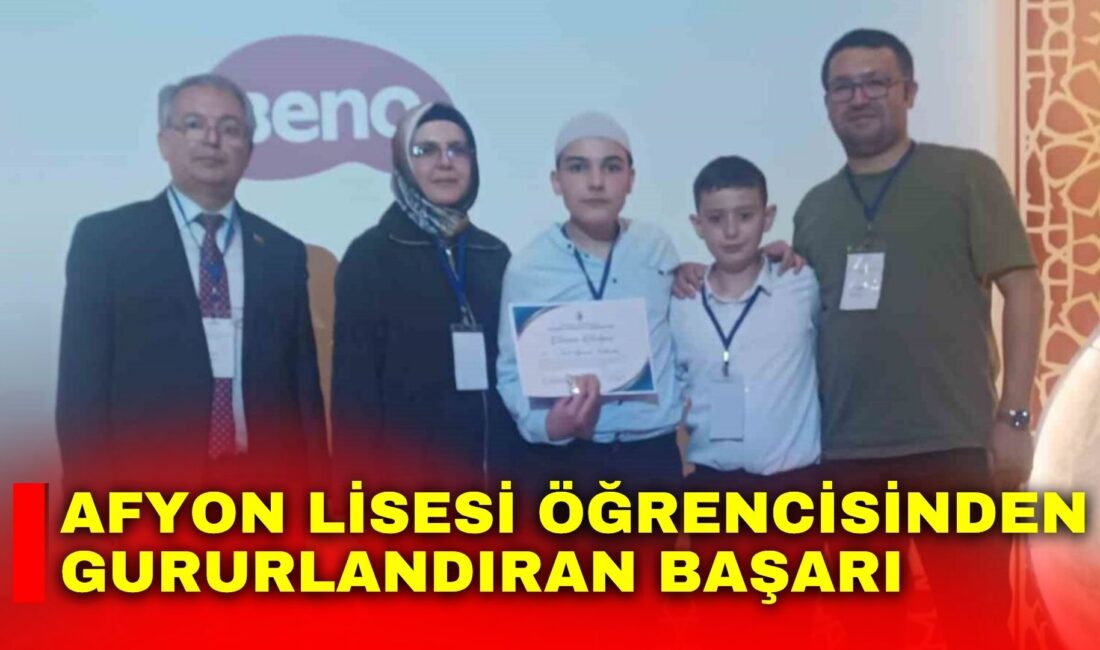 Afyon Lisesi öğrencisi Sami Yusuf Atalık, Liselerarası Kur’an-ı Kerim Güzel